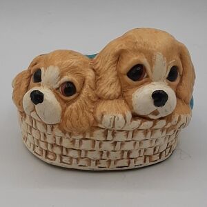 Vintage Hand Painted Stoneware Woodlander Rascals Puppies Mereside England